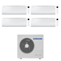 Immagine di Samsung CEBU S2 Climatizzatore a parete quadri split inverter Wi-Fi bianco | unità esterna R32 8 kW unità interne 7000+7000+7000+7000 BTU AJ080TXJ4KG/EU+AR50F[07|07|07|07]C1AHNEU