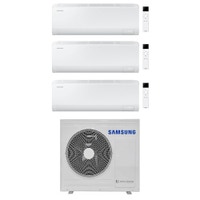 Immagine di Samsung CEBU S2 Climatizzatore a parete trial split inverter Wi-Fi bianco | unità esterna R32 8 kW unità interne 7000+7000+7000 BTU AJ080TXJ4KG/EU+AR50F[07|07|07]C1AHNEU