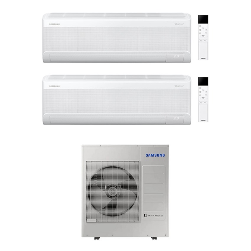 Immagine di Samsung WINDFREE AVANT S2 Climatizzatore a parete dual split inverter Wi-Fi bianco | unità esterna R32 10 kW unità interne 7000+24000 BTU AJ100TXJ5KG/EU+AR70F[07|24]C1AWNEU