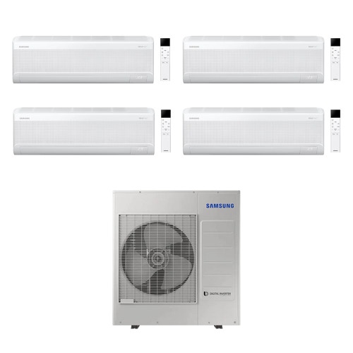 Immagine di Samsung WINDFREE AVANT S2 Climatizzatore a parete quadri split inverter Wi-Fi bianco | unità esterna R32 10 kW unità interne 7000+7000+7000+7000 BTU AJ100TXJ5KG/EU+AR70F[07|07|07|07]C1AWNEU