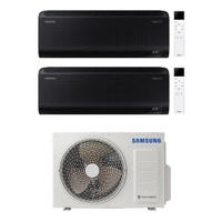 Immagine di Samsung WINDFREE BLACK Climatizzatore a parete dual split inverter Wi-Fi nero | unità esterna R32 5 kW unità interne 7000+7000 BTU AJ050TXJ2KG/EU+AR70F[07|07]C1ABNEU