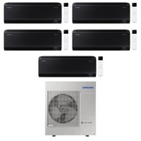 Immagine di Samsung WINDFREE BLACK Climatizzatore a parete penta split inverter Wi-Fi nero | unità esterna R32 10 kW unità interne 7000+7000+7000+7000+7000 BTU AJ100TXJ5KG/EU+AR70F[07|07|07|07|07]C1ABNEU