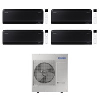 Immagine di Samsung WINDFREE BLACK Climatizzatore a parete quadri split inverter Wi-Fi nero | unità esterna R32 10 kW unità interne 7000+7000+7000+7000 BTU AJ100TXJ5KG/EU+AR70F[07|07|07|07]C1ABNEU