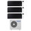 Immagine di Samsung WINDFREE BLACK Climatizzatore a parete trial split inverter Wi-Fi nero | unità esterna R32 8 kW unità interne 12000+12000+12000 BTU AJ080TXJ4KG/EU+AR70F[12|12|12]C1ABNEU