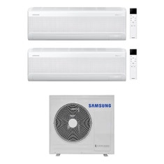 Immagine di Samsung WINDFREE ELITE S2 Climatizzatore a parete dual split inverter Wi-Fi bianco | unità esterna R32 6.8 kW unità interne 7000+7000 BTU AJ068TXJ3KG/EU+AR70F[07|07]CAAWNEU