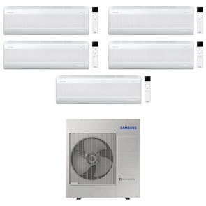 Immagine di Samsung WINDFREE ELITE S2 Climatizzatore a parete penta split inverter Wi-Fi bianco | unità esterna R32 10 kW unità interne 7000+7000+7000+7000+9000 BTU AJ100TXJ5KG/EU+AR70F[07|07|07|07|09]CAAWNEU