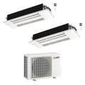 Immagine di Mitsubishi MLZ-KP Cassetta a una via Climatizzatore a cassetta dual split inverter bianco | unità esterna R32 4.2 kW unità interne 7000+12000 BTU MXZ-2F42VF4+MLZ-KY[20]VG+MLZ-KP[35]VG