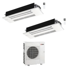 Immagine di Mitsubishi MLZ-KP Cassetta a una via Climatizzatore a cassetta dual split inverter bianco | unità esterna R32 8.3 kW unità interne 7000+9000 BTU MXZ-4F83VFHZ2+MLZ-KY[20]VG+MLZ-KP[25]VG