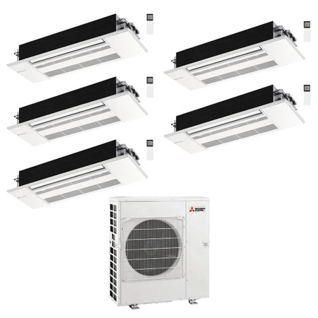 Immagine di Mitsubishi MLZ-KP Cassetta a una via Climatizzatore a cassetta penta split inverter | unità esterna R32 12 kW unità interne 9000+12000+12000+12000+18000 BTU MXZ-6F120VF+MLZ-KP[25|35|35|35|50]VG