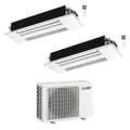 Immagine di Mitsubishi MLZ-KP Cassetta a una via Climatizzatore a cassetta dual split inverter bianco | unità esterna R32 5.3 kW unità interne 7000+12000 BTU MXZ-2F53VF4+MLZ-KY[20]VG+MLZ-KP[35]VG