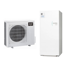 Immagine di Mitsubishi MINISPLIT R32 Sistema idronico composto da pompa di calore Inverter ECODAN 4 kW con HYDROTANK SMALL reversibile 170 litri  SUZ-SWM40VA2+ERST17D-VM2E