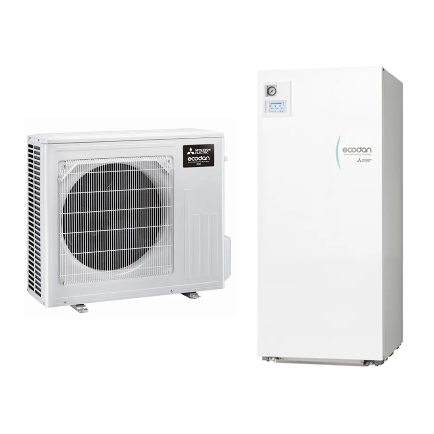 Immagine di Mitsubishi MINISPLIT R32 Sistema idronico composto da pompa di calore Inverter ECODAN 4 kW con HYDROTANK SMALL reversibile 170 litri  SUZ-SWM40VA2+ERST17D-VM2E