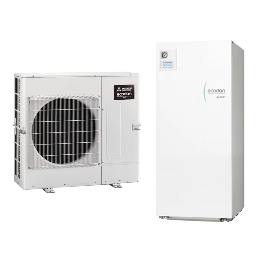 Immagine di Mitsubishi MINISPLIT R32 Sistema idronico composto da pompa di calore Inverter ECODAN 8 kW con HYDROTANK SMALL reversibile 170 litri SUZ-SWM80VA2+ERST17D-VM2E