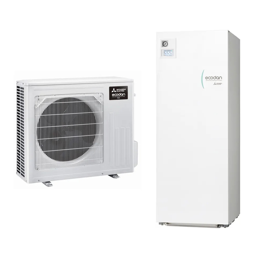 Immagine di Mitsubishi MINISPLIT R32 Sistema idronico composto da pompa di calore Inverter ECODAN 4 kW con HYDROTANK SMALL reversibile 200 litri  SUZ-SWM40VA2+ERST20D-VM2E