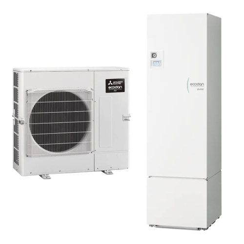 Immagine di Mitsubishi MINISPLIT R32 Sistema idronico composto da pompa di calore Inverter ECODAN 8 kW con HYDROTANK SMALL reversibile 300 litri SUZ-SWM80VA2+ERST30D-VM2EE