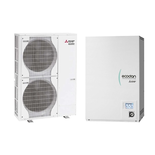 Immagine di Mitsubishi LARGE SPLIT Sistema idronico composto da pompa di calore Inverter ECODAN 25 kW trifase con HYDROBOX LARGE reversibile PUHZ-SW200YKA+ERSE-MEE