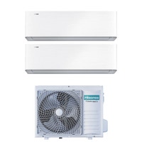 Immagine di Hisense ENERGY PRO X Climatizzatore a parete dual split inverter Wi-Fi bianco | unità esterna R32 7 kW unità interne 12000+18000 BTU 3AMW72U4RJC+QH[35]XV3AG+QH[50]BV0AG
