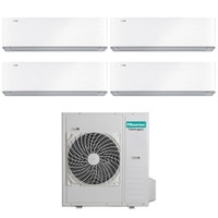 Immagine di Hisense ENERGY PRO X Climatizzatore a parete quadri split inverter Wi-Fi bianco | unità esterna R32 12.5 kW unità interne 9000+9000+9000+18000 BTU 5AMW125U4RTA+QH[25|25|25]XV3AG+QH[50]BV0AG