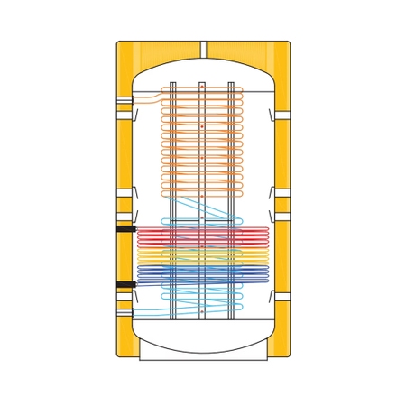 Immagine di ACV TST FAST 2E 300 Puffer con produzione ACS a 2 energie, 300 litri, con isolamento iniettato ad alta densità 709386
