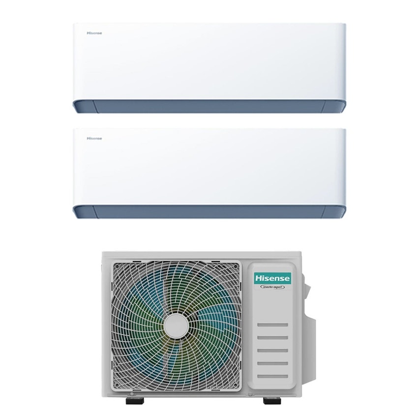 Immagine di Hisense UNI HB Climatizzatore a parete dual split inverter Wi-Fi bianco | unità esterna R32 4.1 kW unità interne 7000+7000 BTU 2AMW42U4RGC+HB[20|20]XU0AG