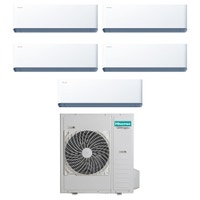 Immagine di Hisense UNI HB Climatizzatore a parete penta split inverter Wi-Fi bianco | unità esterna R32 12.5 kW unità interne 9000+9000+9000+9000+12000 BTU 5AMW125U4RTA+HB[25|25|25|25|35]XU0AG