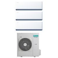 Immagine di Hisense UNI HB Climatizzatore a parete trial split inverter Wi-Fi bianco | unità esterna R32 12.5 kW unità interne 9000+12000+12000 BTU 5AMW125U4RTA+HB[25|35|35]XU0AG