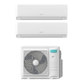 Immagine di Hisense HI COMFORT Climatizzatore a parete dual split inverter Wi-Fi bianco | unità esterna R32 10 kW unità interne 24000+24000 BTU 5AMW105U4RQC+CF[70|70]BT2BG