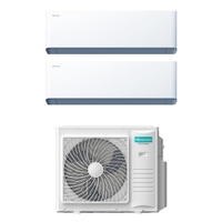 Immagine di Hisense UNI HB Climatizzatore a parete dual split inverter Wi-Fi bianco | unità esterna R32 10 kW unità interne 9000+24000 BTU 5AMW105U4RQC+HB[25]XU0AG+HB[70]KW0AG