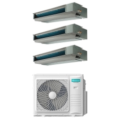 Immagine di Hisense CANALIZZABILE SLIM Climatizzatore canalizzabile trial split inverter Wi-Fi | unità esterna R32 10 kW unità interne 9000+9000+12000 BTU 5AMW105U4RQC+ADT[26|26|35]UX4RBL8
