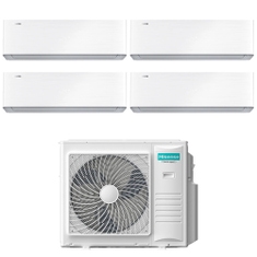 Immagine di Hisense ENERGY PRO X Climatizzatore a parete quadri split inverter Wi-Fi bianco | unità esterna R32 10 kW unità interne 9000+9000+12000+18000 BTU 5AMW105U4RQC+QH[25|25|35]XV3AG+QH[50]BV0AG