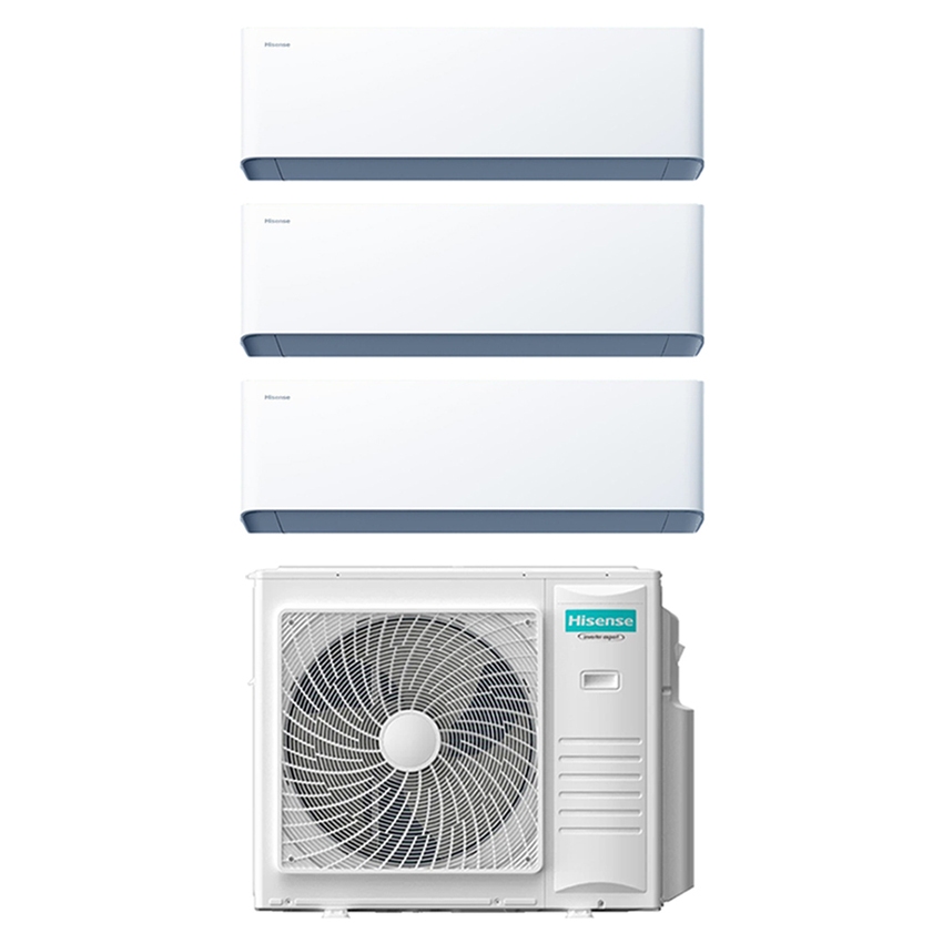 Immagine di Hisense UNI HB Climatizzatore a parete trial split inverter Wi-Fi bianco | unità esterna R32 10 kW unità interne 12000+18000+24000 BTU 5AMW105U4RQC+HB[35]XU0AG+HB[50]BP0AG+HB[70]KW0AG