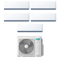 Immagine di Hisense UNI HB Climatizzatore a parete penta split inverter Wi-Fi bianco | unità esterna R32 10 kW unità interne 7000+7000+7000+7000+9000 BTU 5AMW105U4RQC+HB[20|20|20|20|25]XU0AG