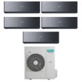 Immagine di Hisense ENERGY PRO X Climatizzatore a parete penta split inverter Wi-Fi nero | unità esterna R32 12.5 kW unità interne 9000+9000+12000+12000+12000 BTU 5AMW125U4RTA+QH[25|25|35|35|35]XV4BG
