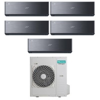 Immagine di Hisense ENERGY PRO X Climatizzatore a parete penta split inverter Wi-Fi nero | unità esterna R32 12.5 kW unità interne 9000+9000+9000+9000+9000 BTU 5AMW125U4RTA+QH[25|25|25|25|25]XV4BG