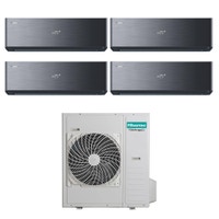Immagine di Hisense ENERGY PRO X Climatizzatore a parete quadri split inverter Wi-Fi nero | unità esterna R32 12.5 kW unità interne 9000+9000+9000+9000 BTU 5AMW125U4RTA+QH[25|25|25|25]XV4BG