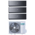Immagine di Hisense ENERGY PRO X Climatizzatore a parete trial split inverter Wi-Fi nero | unità esterna R32 8 kW unità interne 9000+9000+18000 BTU 4AMW81U4RJC+QH[25|25]XV4BG+QH[50]BV0BG