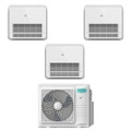 Immagine di Hisense CONSOLE Climatizzatore console da pavimento trial split inverter bianco | unità esterna R32 10 kW unità interne 9000+9000+12000 BTU 5AMW105U4RQC+AKT[26|26|35]UR4RK8