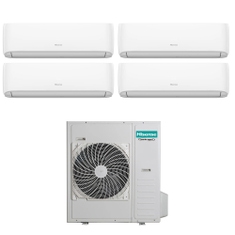 Immagine di Hisense HI COMFORT Climatizzatore a parete quadri split inverter Wi-Fi bianco | unità esterna R32 12.5 kW unità interne 9000+9000+12000+24000 BTU 5AMW125U4RTA+CF[25|25]YR4BG+CF35MR0BG+CF70BT2BG