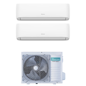 Immagine di Hisense HI COMFORT Climatizzatore a parete dual split inverter Wi-Fi bianco | unità esterna R32 7 kW unità interne 9000+9000 BTU 3AMW72U4RJC+CF[25|25]YR4BG