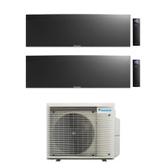 Immagine di Daikin EMURA Climatizzatore a parete dual split inverter Wi-Fi nero | unità esterna R32 6.8 kW unità interne 12000+12000 BTU 4MXM68A9+FTXJ[35|35]AB9