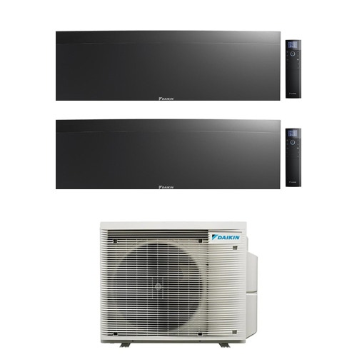 Immagine di Daikin EMURA Climatizzatore a parete dual split inverter Wi-Fi nero | unità esterna R32 4 kW unità interne 7000+12000 BTU 2MXM40A9+FTXJ[20|35]AB9