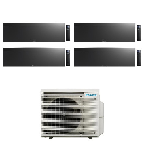 Immagine di Daikin EMURA Climatizzatore a parete quadri split inverter Wi-Fi nero | unità esterna R32 6.8 kW unità interne 7000+7000+7000+7000 BTU 4MXM68A9+FTXJ[20|20|20|20]AB9
