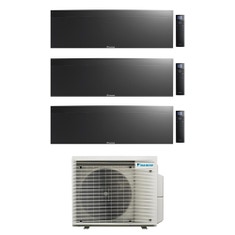 Immagine di Daikin EMURA Climatizzatore a parete trial split inverter Wi-Fi nero | unità esterna R32 7.4 kW unità interne 7000+7000+7000 BTU 4MXM80A9+FTXJ[20|20|20]AB9