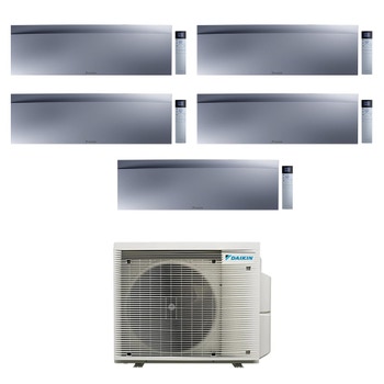 Immagine di Daikin EMURA Climatizzatore a parete penta split inverter Wi-Fi silver | unità esterna R32 7.8 kW unità interne 9000+9000+9000+9000+18000 BTU 5MXM90A9+FTXJ[25|25|25|25|50]AS9