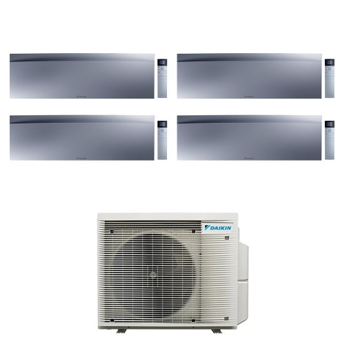 Immagine di Daikin EMURA Climatizzatore a parete quadri split inverter Wi-Fi silver | unità esterna R32 6.8 kW unità interne 7000+7000+7000+7000 BTU 4MXM68A9+FTXJ[20|20|20|20]AS9