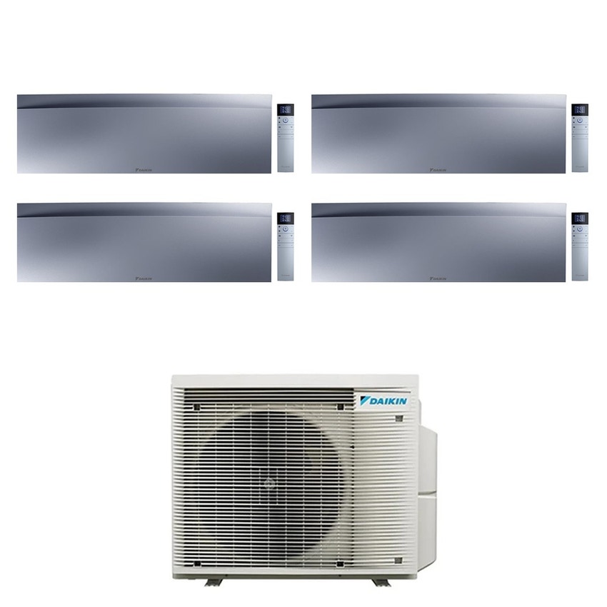 Immagine di Daikin EMURA Climatizzatore a parete quadri split inverter Wi-Fi silver | unità esterna R32 7.4 kW unità interne 7000+9000+12000+15000 BTU 4MXM80A9+FTXJ[20|25|35|42]AS9