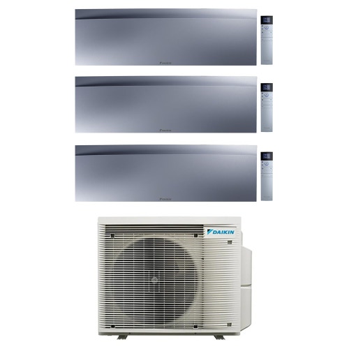 Immagine di Daikin EMURA Climatizzatore a parete trial split inverter Wi-Fi silver | unità esterna R32 6.8 kW unità interne 12000+12000+12000 BTU 3MXM68A9+FTXJ[35|35|35]AS9