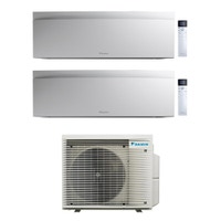 Immagine di Daikin EMURA Climatizzatore a parete dual split inverter Wi-Fi bianco | unità esterna R32 6.5 kW unità interne 7000+7000 BTU 2MXM68A9+FTXJ[20|20]AW9