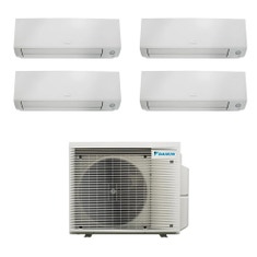 Immagine di Daikin PERFERA ALL SEASON Climatizzatore a parete quadri split inverter Wi-Fi bianco | unità esterna R32 7.8 kW unità interne 5000+5000+7000+24000 BTU 5MXM90A9+CTXM[15|15]A+FTXM[20|71]A