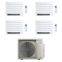 Immagine di Daikin PERFERA PAVIMENTO Climatizzatore a pavimento quadri split inverter Wi-Fi bianco | unità esterna R32 6.8 kW unità interne 9000+9000+9000+9000 BTU 4MXM68A9+FVXM[25|25|25|25]B